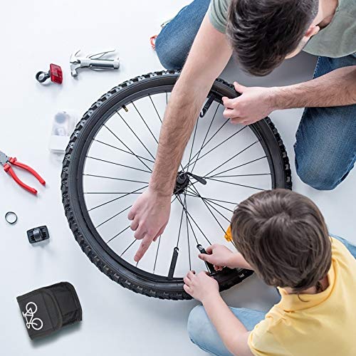 CHALA 20PCS Juego de Reparación de Bicicleta, Neumático de Bicicleta con Palanca de Neumático Parche de Bicicleta Válvula de Aguja, Accesorios de Bicicleta de Montaña/Marcha Bicicleta de Carreras MTB