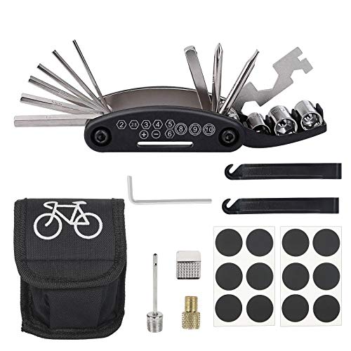 CHALA 20PCS Juego de Reparación de Bicicleta, Neumático de Bicicleta con Palanca de Neumático Parche de Bicicleta Válvula de Aguja, Accesorios de Bicicleta de Montaña/Marcha Bicicleta de Carreras MTB