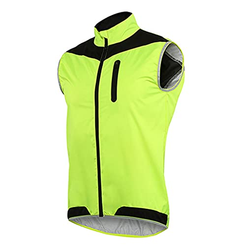 Chaleco Cortavientos Ciclismo Hombre Mujer Chaleco Bici Reflectante Impermeable Chaleco Bicicleta Transpirable Chaleco MTB Sin Mangas Chaqueta Sin Mangas Cortavientos,Verde,XL