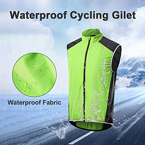 Chaleco Cortavientos Ciclismo Hombre Mujer Chaleco Bici Reflectante Impermeable Chaleco Bicicleta Transpirable Chaleco MTB Sin Mangas Chaqueta Sin Mangas Cortavientos,Rojo,L