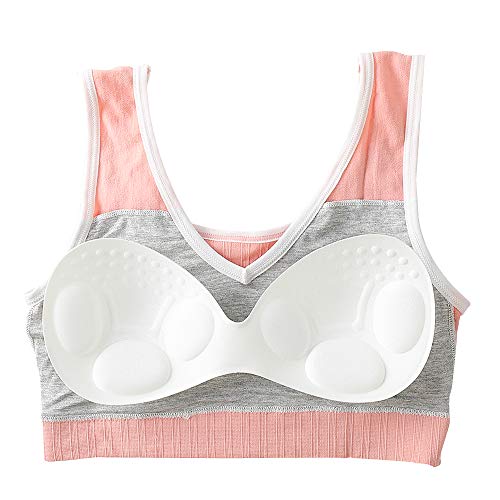 Chaleco de las mujeres Chicas sin costura tubo Top Graphene Yoga Sports Bra, gris oscuro, Talla única