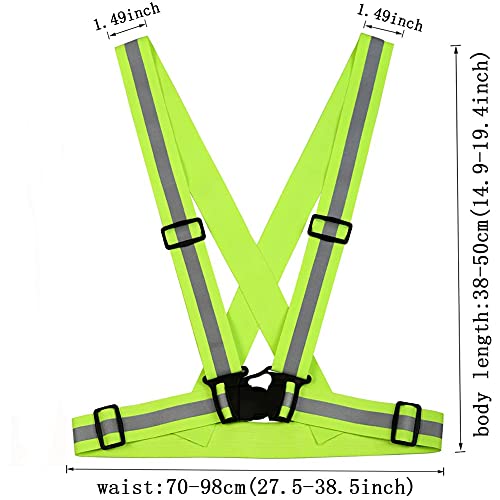 Chaleco Reflectante, Chaleco Seguridad Alta Visibilidad, Chaleco Reflectante Ajustable para Correr/Trotar/Motocicleta/Ciclismo, Chaleco de Seguridad Reflectante para Adultos y Niños