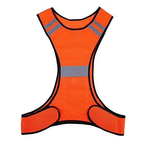 Chaleco reflectante - Chaqueta reflectante de alta visibilidad Chaleco de seguridad Equipo para correr para correr de noche Correr en bicicleta (Color : Orange)
