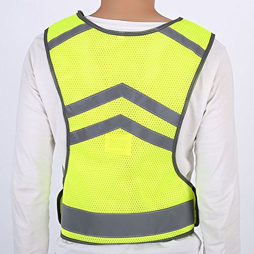 Chaleco Reflectante de Seguridad ,Chaleco Reflectante Bicicleta Ciclismo Ajustable Alta Visibilidad Deportes reemplazo para Al Aire Libre Correr Senderismo Footing Mujer Hombre ,Amarillo Fluorescente