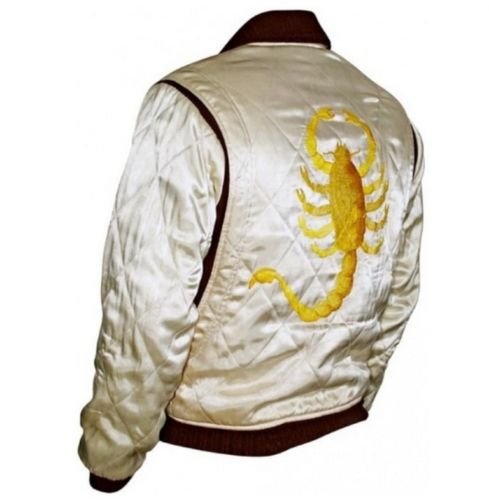 Chaqueta blanca con escorpión dorado bordado Dorado Marfil Talla única