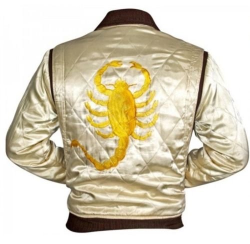 Chaqueta blanca con escorpión dorado bordado Dorado Marfil Talla única