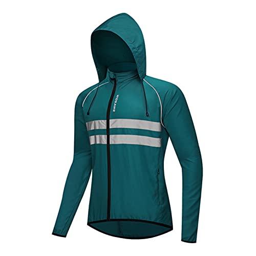 Chaqueta Impermeable para Ciclismo, Impermeable Y Transpirable De Alta Visibilidad En para Hombre para Running Y Caminar (Armada,XL)