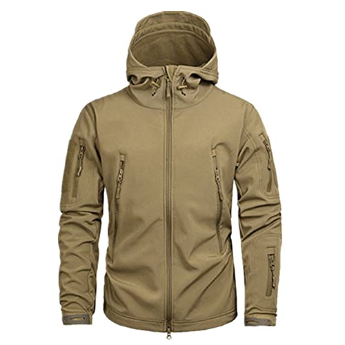 Chaqueta táctica militar de cáscara suave para hombre impermeable y cálido ejército de cortavientos, gris, XXL