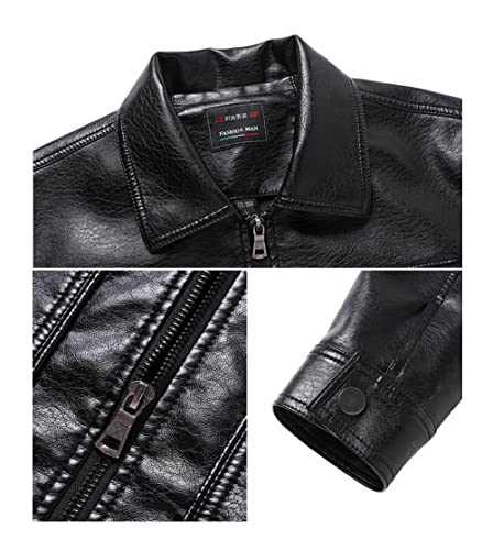 Chaquetas De Pu Para Hombre - Fashion Business Otoño Cuero Chaqueta De Cuero Para Hombre Chaqueta Más Terciopelo Engrosamiento Tendencia De La Moda Cálida Ropa De Motocicleta Guapo, Huang Plus Ter