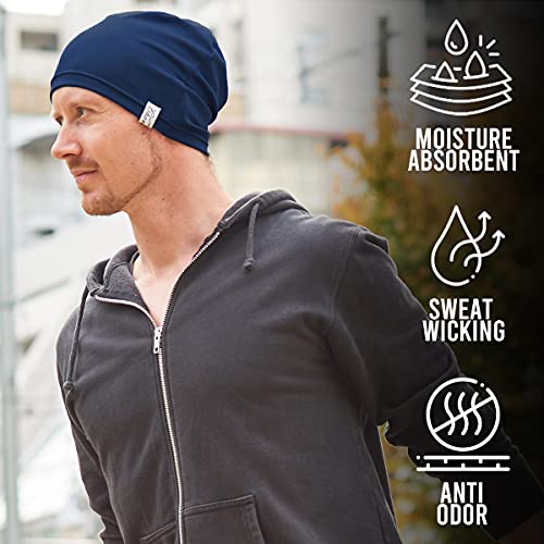 CHARM Casualbox | Hombres Deportes Gorros Beanie - Ligero Peso Sudor Absorción Damas Buena Forma Correr Ciclismo Gimnasio Activo Ponerse Negro