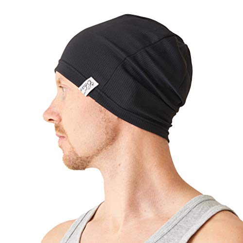 CHARM Casualbox | Hombres Deportes Gorros Beanie - Ligero Peso Sudor Absorción Damas Buena Forma Correr Ciclismo Gimnasio Activo Ponerse Negro