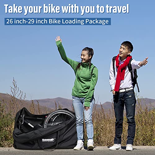 Charwin Bolsa Bicicleta Plegable 26-29 Pulgadas para Viaje Transporte de MTB Bicicleta de Carretera, 1680D Almohadillado Plegable para Bici Ciclismo Resistente al Desgarro Resistente a la Abrasión