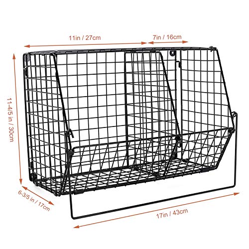 ChasBete Cesta Colgante Frutero Pared con Ganchos S, Cesta Metalica Rejilla Prémium, Organizador Cocina / Estanteria Baño Pared