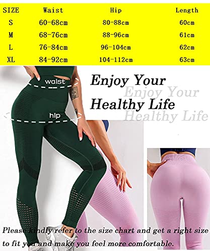 CheChury Leggings Mujer Push Up Mallas Pantalones Deportivos anticeluliticos Suave Malla Transpirable Elásticos Alta Cintura Elásticos Yoga Fitness de Control la Barriga