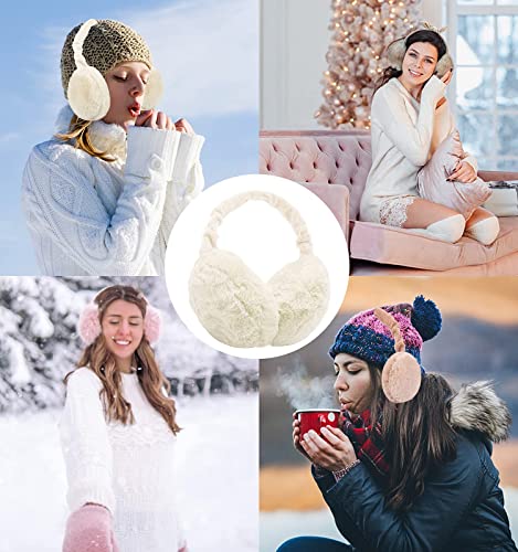 CheChury Orejeras Mujer Invierno Orejeras Unisex Peluche Orejeras de Invierno Ajustables Plegables Earmuffs Cálido Orejeras de Frio para Mujer Hombre Accesorio de Esquí Moda Regalo de Invierno