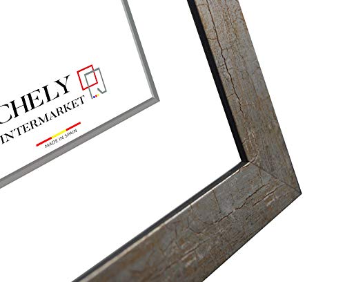 Chely Intermarket | 32A3A | Marco de Fotos Grande 50x70 cm (Grieta Oxidado) Mod-230 | Marco de Madera para Decoración de Casa | Fotografías de Boda | moldura con Relieve.(230-50x70-1,55)