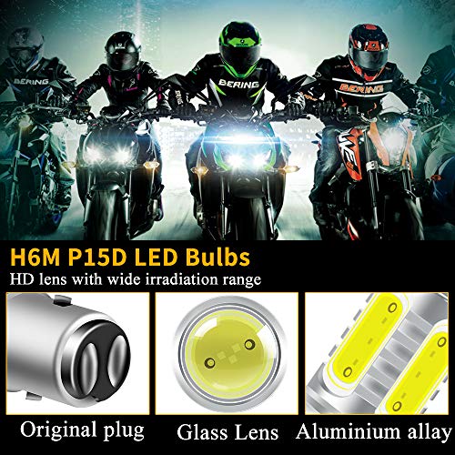 Chemini Super brillante BA20D H6 LED bombilla de faro de motocicleta faro/haz cercano 360 ° blanco brillante 6500K 12V enchufe y play-1PCS