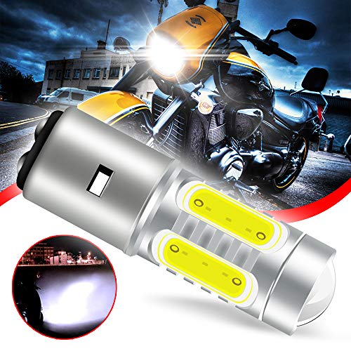 Chemini Super brillante BA20D H6 LED bombilla de faro de motocicleta faro/haz cercano 360 ° blanco brillante 6500K 12V enchufe y play-1PCS