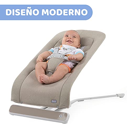 Chicco Rhythm'n'Sound Hamaca Bebé Electrónica para Bebés hasta 9 Kg, con Sonidos de la Naturaleza y Nanas, Balancín Bebé Automático, Respaldo Reclinable, Cierre Compacto y Cable USB – Beige (Sand)