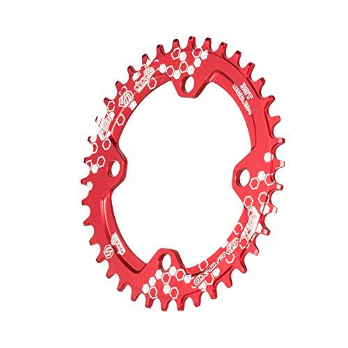 Chooee Plato de Aluminio con 30 Dientes para Bicicleta de montaña, con Distancia BCD de 104 mm, de Rojo