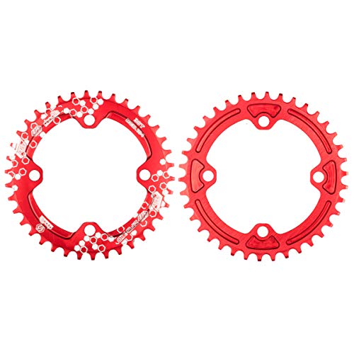 Chooee Plato de Aluminio con 30 Dientes para Bicicleta de montaña, con Distancia BCD de 104 mm, de Rojo