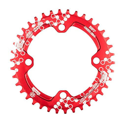 Chooee Plato de Aluminio con 30 Dientes para Bicicleta de montaña, con Distancia BCD de 104 mm, de Rojo