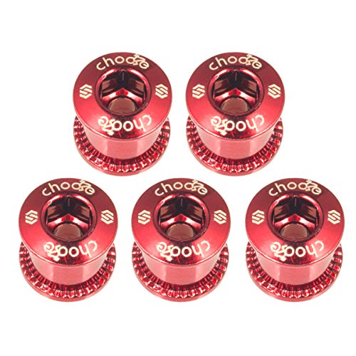 Chooee Tuercas y Tornillos para Plato de Bicicleta,M8 Tornillos para Doble Platos Shimano/Sram Rojo