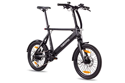 Chrisson 20ERTOSBLACK Bicicleta Electrica de 20" Negra, Unisex-Adult, Normal