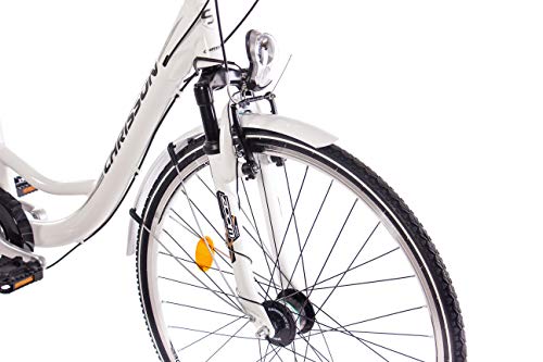 CHRISSON '28 Pulgadas Aluminio City Bike Bicicleta Bicicleta relaxia 1.0 con 6 velocidades Shimano Blanco