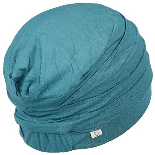 Christine Headwear Gorro oncológico Yoga con bambú hipoalergenico (Azul petróleo)