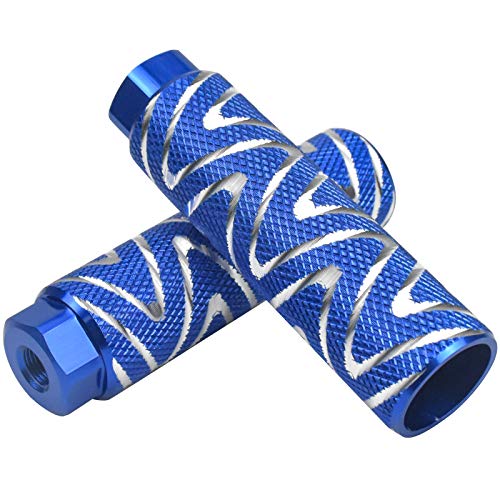 Chstarina 2Pcs Clavijas de Bicicleta Aluminio Aleación, Clavijas de BMX, Pedal de Eje de Bicicleta de Montaña para Ejes Delanteros o Traseros, Encajan en los Ejes de 3/8 Pulgadas (Azul)