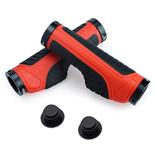 CHUER Bicicleta Manillar Apretones, Puños Bicicleta Doble Bloqueo, Ergonómicos Antideslizante Apretones Bicicleta, Protector Manillar Bicicleta, para Mango de Diámetro 22mm - 1 Par