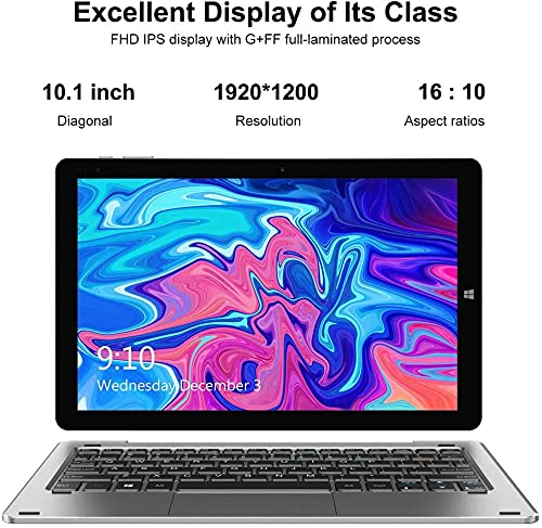 CHUWI Hi10 X Tablet Pc 10.1 Pulgadas Tableta 2 in 1 Windows 10 OS 6GB RAM + 128GB ROM Intel cerelon N4120 Quad-Core hasta 2.6GHz 1920*1200 IPS 2.4G/5G WiFi/BT5.0,Type-c,Lapiz y Teclado