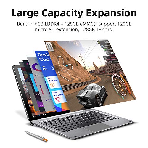 CHUWI Hi10 X Tablet Pc 10.1 Pulgadas Tableta 2 in 1 Windows 10 OS 6GB RAM + 128GB ROM Intel cerelon N4120 Quad-Core hasta 2.6GHz 1920*1200 IPS 2.4G/5G WiFi/BT5.0,Type-c,Lapiz y Teclado