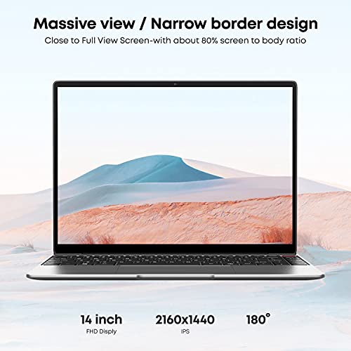 CHUWI Ordenador Portatil GemiBook Pro 14" Notebook Windows 10 Intel Celeron N5100 hasta 2,7Ghz 8GB RAM 256GB SSD 2160 x 1440 2k IPS 3:2 Pantalla Wi-Fi , BT5.1,USB-C