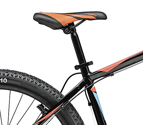 Cicli Adriatica RCK - Bicicleta de montaña de 27,5 pulgadas, cuadro de aluminio, horquilla amortiguada y cambio de 21 V (negro-azul-rojo, cuadro de 43 cm)