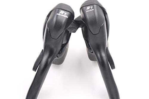 Ciclismo 7 8 9 Speed ​​Shift Shifter Bicicletas de Doble palancas de Control de la Bici del Camino de la Palanca del Manillar Compatible for 22.2-23.8mm Manetas Cambio (Size : Double 7 speeds)