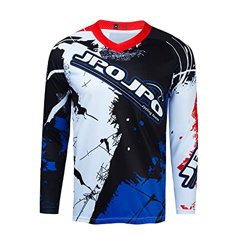 Ciclismo Jersey de los hombres de la bici de montaña del motocross Jersey largo MTB camiseta, 62, XL