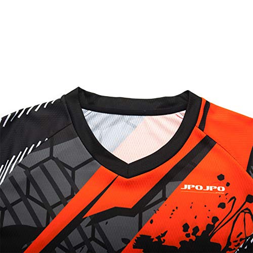 Ciclismo Jersey Hombres Mountain Bike Motocross Jersey manga larga MTB camiseta Downhill Tops deportes carreras blusa rojo blanco L