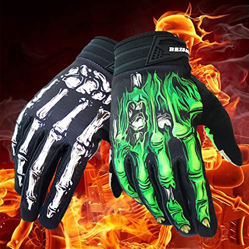 Ciclismo Motocicleta Guantes MTB Pantalla táctil Completa Guantes Antideslizantes Que absorben los Golpes Hombres Mujeres Jóvenes. (Bianco, L)