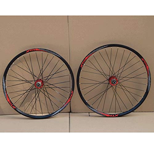 Ciclismo Ruedas MTB Juego Ruedas Bicicleta 26"/27.5"/ 29" para Bicicleta Montaña Llanta Aleación Doble Pared Freno Disco 7-11 Velocidad Centro Tarjetas Rodamiento Sellado QR 32H