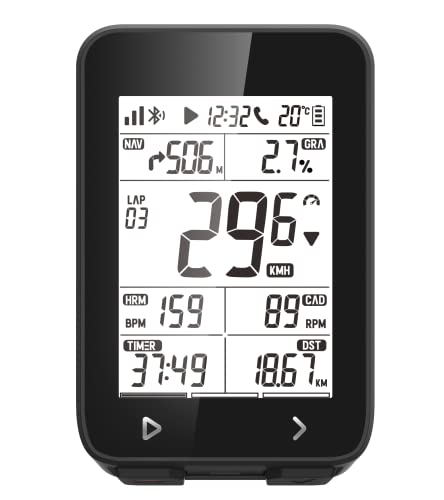 Ciclocomputador GPS iGS320, ordenador de bicicleta inalámbrico impermeable IPX7 Navegación GPS, compatible con sensores ANT+, contador de kilómetros MTB Tracker apto para todas las bicicletas