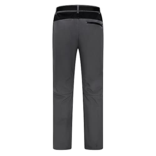 CIKRILAN Hombre Pantalones Softshell Fleece Lined A Prueba de Viento Resistente al Agua Al Aire Libre Deportes Cámping Excursionismo Pantalones de Escalada (Medium, Gris 05)