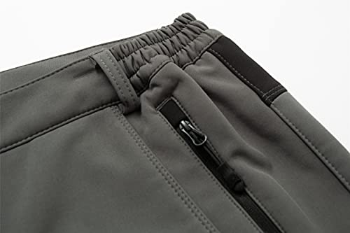 CIKRILAN Hombre Pantalones Softshell Fleece Lined A Prueba de Viento Resistente al Agua Al Aire Libre Deportes Cámping Excursionismo Pantalones de Escalada (Medium, Gris 05)