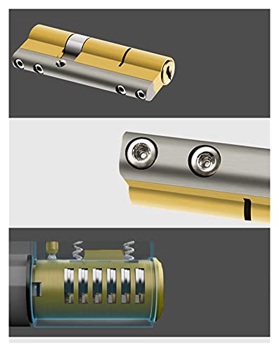 Cilindro de cerradura de puerta con llave GRADO SUPER C, Cilindro de Lock de Cobre Anti-Robo, Universal, Lock Anti-Pynight Ricking, Cilindro de Cerradura de Puerta de Seguridad Kit de cerradura de pue