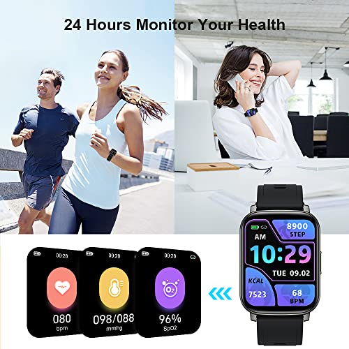 Cillso Reloj Inteligente Hombre Mujer 1.69'' Smartwatch con Monitor de Sueño Pulsómetro, Pulsera Actividad Inteligente Podómetro Cronómetros 24 Modo Deporte, IP68 Impermeable Smart Watch Reloj Digital