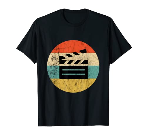 Cineasta Clapboard Director de cine Amante Retro Vintage Sunset Camiseta