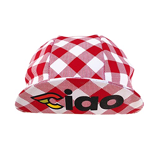 Cinelli Gorra de Ciclismo Ciao Italia Unisex, Color Rojo/Blanco, Talla única