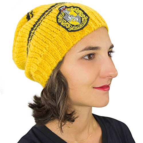 Cinereplicas - Harry Potter - Gorro Caído - Licencia Oficial - Casa Hufflepuff - Amarillo y Negro