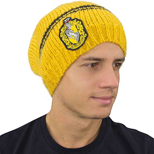 Cinereplicas - Harry Potter - Gorro Caído - Licencia Oficial - Casa Hufflepuff - Amarillo y Negro